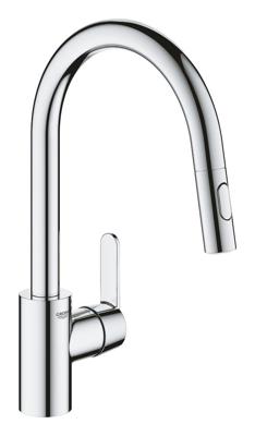 Grohe QuickFix Get keukenmengkraan met uittrekbare handdouche chroom