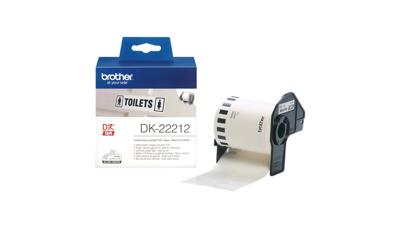 Brother DK-22212 Rol met etiketten 62 x 15.24 mm Folie Wit 1 stuk(s) Permanent hechtend DK22212 Universele etiketten