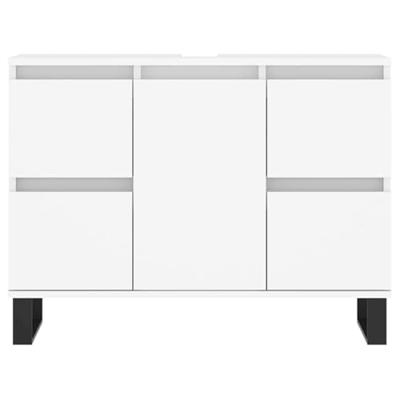 Badkamerkast 80x33x60 cm bewerkt hout wit