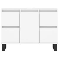 Badkamerkast 80x33x60 cm bewerkt hout wit - thumbnail