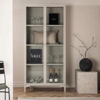 Nohr Vitrinekast 'Danyella' 190 x 90cm, kleur Beige - thumbnail