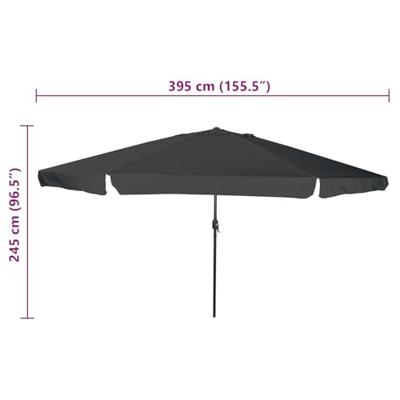 Parasol Ø395x245 cm antraciet