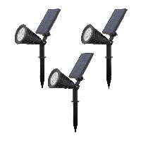 Solar spot highlight voor wandmontage of grondspies koud wit voordeelset 3 - thumbnail