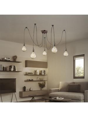 Light depot - plafondkap metaal 5 lichts - roest - Outlet Light depot - plafondkap metaal 5 lichts - roest - Outlet