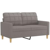 3-delige Loungeset met kussens stof taupe - thumbnail