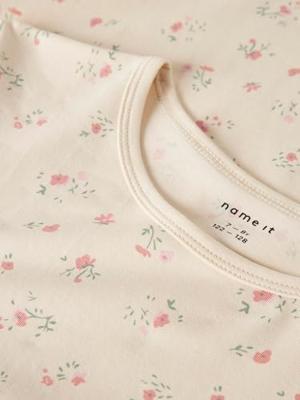 Name it kinder-meisjes pyjama katoen - Flower - 116 - Creme - 116