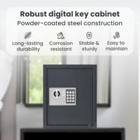 VidaXL Digitale kluis met slot donkergrijs 30 x 10 x 36,5 cm staal - thumbnail