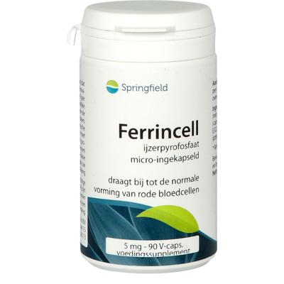 Springfield Ferrincell ijzer pyrofosfaat 5mg 90 Vegetarische capsules Springfield Ferrincell ijzer pyrofosfaat 5mg 90 Vegetarische capsules