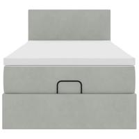 Ottoman bed met matras en LED's 80x200cm fluweel lichtgrijs - thumbnail