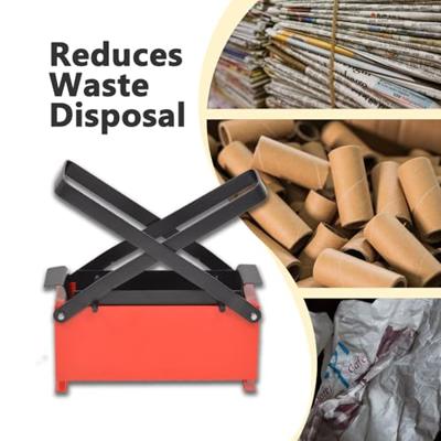 Brikettenpers voor papier 34x14x14 cm staal zwart en rood Brikettenpers voor papier 34x14x14 cm staal zwart en rood