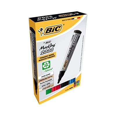 Bic permanent marker 2000, doos met 4 stuks in geassorteerde kleuren