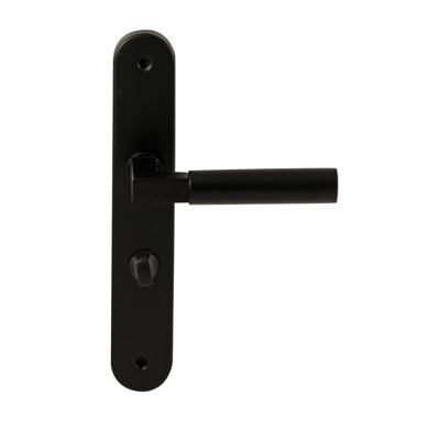 Hardbrass Deurkruk Ottawa op ovaal langschild WC63/8mm - zwart Hardbrass Deurkruk Ottawa op ovaal langschild WC63/8mm - zwart