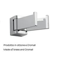 Dubbele Handdoekhaak Sapho Glamour Draaibaar 3.2x4 cm Chroom - thumbnail