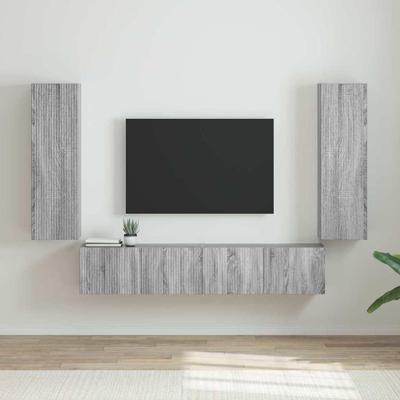TV Wandkast 2 pcs Grijs Sonoma 30 x 31 x 100 cm Bewerkt hout TV Wandkast 2 pcs Grijs Sonoma 30 x 31 x 100 cm Bewerkt hout