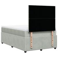 Boxspring met matras fluweel lichtgrijs 120x190 cm - thumbnail