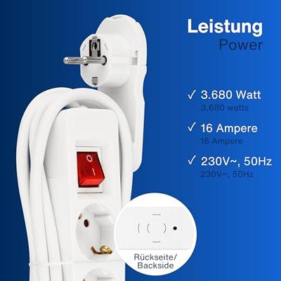 REV 0012326114 Stekkerdoos met schakelaar 3-voudig Wit Randaarde stekker 1 stuk(s)