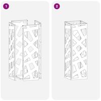 VidaXL Paraplu standaard met opslag wit 15,5 x 15,5 x 49 cm metaal - thumbnail
