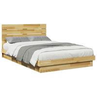 Bedframe hoofdeinde zonder matras 120x190 cm massief hout eiken - thumbnail