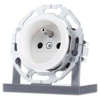 Stopcontact Berker serie 1930/glasserie/palazzo met penaarde en kinderbeveiliging wit - thumbnail