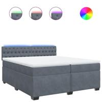Boxspring met matras fluweel donkergrijs 200x200 cm - thumbnail