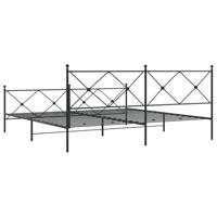 Bedframe met hoofd- en voeteneinde metaal zwart 200x200 cm - thumbnail