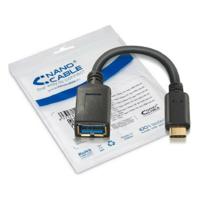 Nanocable 10.01.4201-3G USB-C OTG-kabel (On-The-GO) USB 3.1, overdrachtsnelheid tot 5 GB/s, tot 3 belastingversterkers, Gen1, mannelijk vrouwelijk, type C/M-A/H, zwart, 15 cms - thumbnail