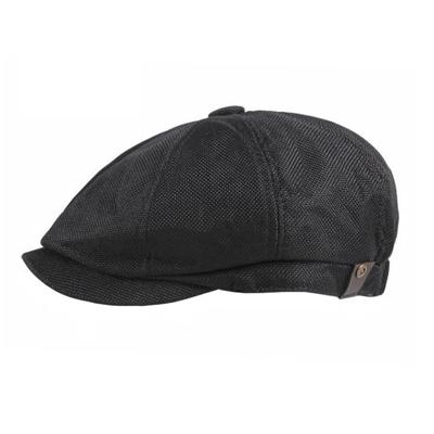 Vintage Stijl Zwarte Katoenen Baret voor Heren