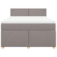 Boxspring met matras stof taupe 140x200 cm - thumbnail