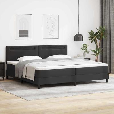 Bedframe met matras met matras Zwart 200 x 200 cm Kunstleer