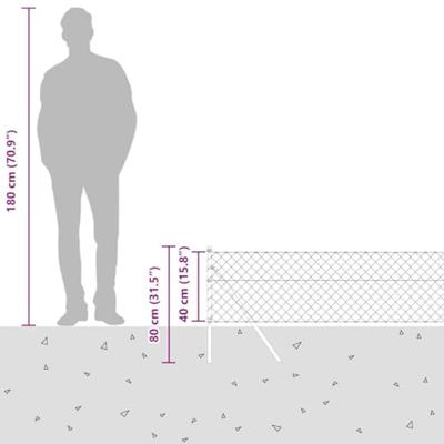 VidaXL Afrasteringspaal zilver 25 x 0,4 m (60 x 60 mm gaas) staal