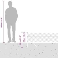 VidaXL Afrasteringspaal zilver 10 x 0,4 m (60 x 60 mm gaas) staal - thumbnail