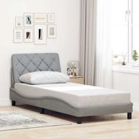 Bedframe zonder matras 90x200 cm stof lichtgrijs - thumbnail