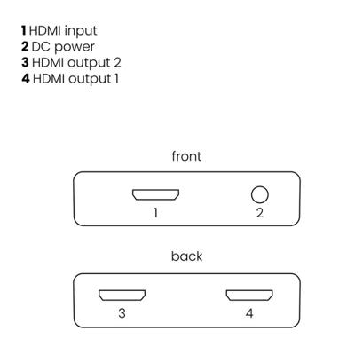 Marmitek Split 312 2 poorten HDMI-splitter 3D-weergave mogelijk 3840 x 2160 Pixel Zilver Marmitek Split 312 2 poorten HDMI-splitter 3D-weergave mogelijk 3840 x 2160 Pixel Zilver