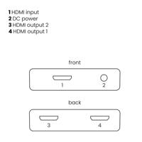 Marmitek Split 312 2 poorten HDMI-splitter 3D-weergave mogelijk 3840 x 2160 Pixel Zilver - thumbnail