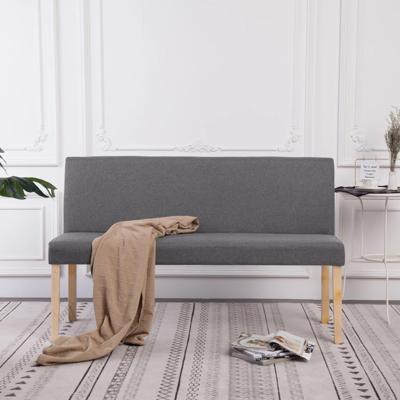 VidaXL Bankje 139,5 cm polyester lichtgrijs VidaXL Bankje 139,5 cm polyester lichtgrijs