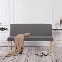 VidaXL Bankje 139,5 cm polyester lichtgrijs - thumbnail