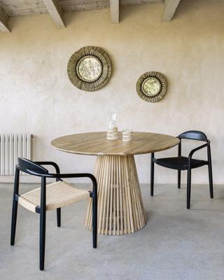 Kave Home Ronde Eettafel 'Jeanette' Teakhout, 120cm, kleur Naturel