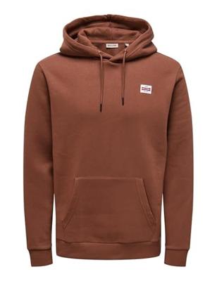 Herenhoodie Only & Sons Onsdawson Reg Hoodie Vd Bruin Maat L