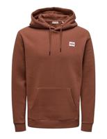 Herenhoodie Only & Sons Onsdawson Reg Hoodie Vd Bruin Maat L - thumbnail