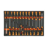 Beta M195 Zachte inlegbak met Beta Grip schroevendraaiers voor Phillips® kruiskopschroeven en schroeven met Torx® profiel - 024500195 024500195 - thumbnail