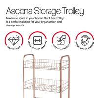 Metaltex Trolleykastje Ascona 84x41cm Staal Koper - thumbnail
