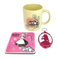 Disney Mug, Coaster and Keychain Set Alice in Wonderland Vintage - thumbnail