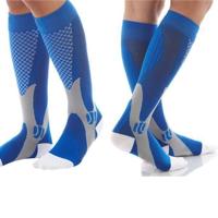 3 paar compressie sokken outdoor sport mannen vrouwen kalf Shin been running grootte: L/XL (blauw) - thumbnail