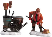 Lemax street sweeper s/2 kerstdorp figuur type 3 2005 - thumbnail
