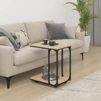 Bijzettafel met wieltjes 50x35x55,5 cm hout sonoma eikenkleurig - thumbnail