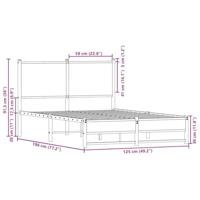 Bedframe met hoofdbord metaal sonoma eikenkleurig 120x190 cm - thumbnail