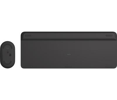 Toetsenbord en muis Logitech 920-009198 Zwart Staal Qwerty Spaans QWERTY - thumbnail