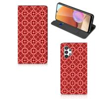Samsung Galaxy A32 4G | A32 5G Enterprise Editie | Hoesje met Magneet | Batik Rood - thumbnail