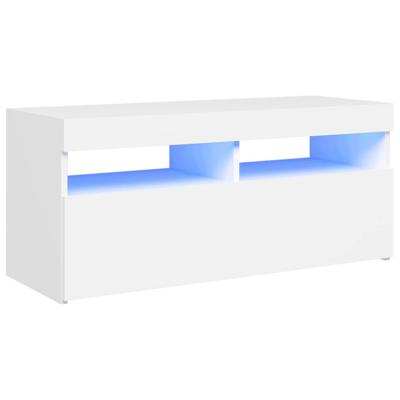 Tv-meubel met LED-verlichting 90x35x40 cm wit