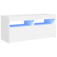 Tv-meubel met LED-verlichting 90x35x40 cm wit - thumbnail